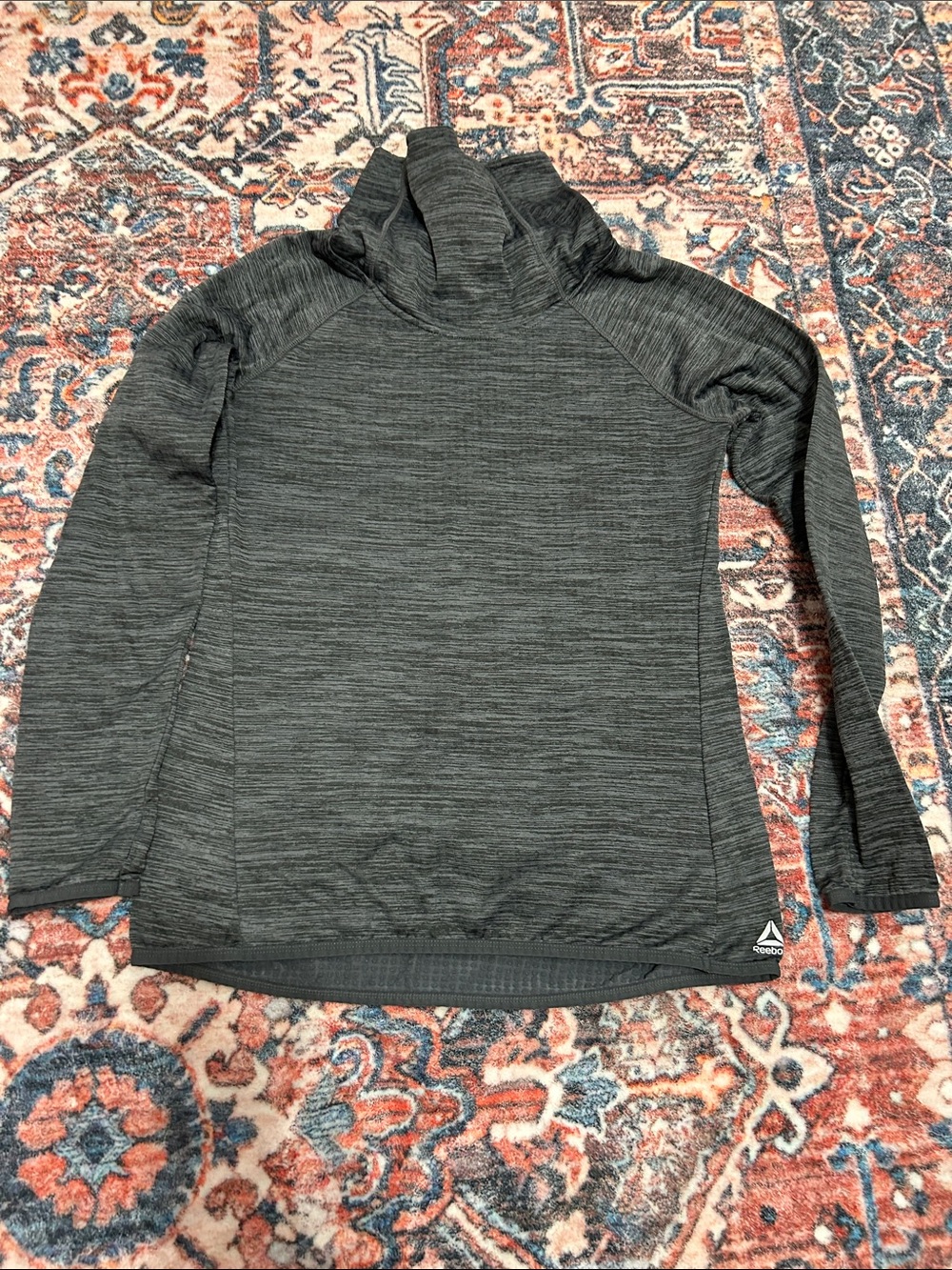 Reebok Women’s Dark Gray Heather Turtleneck Pullover